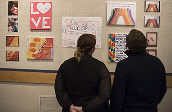 The Higher Education and Student Affairs Program (HESA) hosted an art exhibit in the Student Union on Dec. 12, 2016. (Photo credit: Ryan Glista/Neag)
