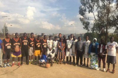Khalil Griffith in Kenya with high school basketball team