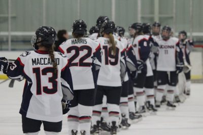 Marisa Maccario and UConn Women's Ice Hockey Team