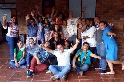 Scott Brown with educators in Colombia