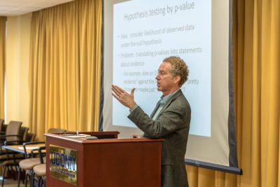 David Weakliem, a professor of sociology at UConn, spoke during the RMME colloquiu