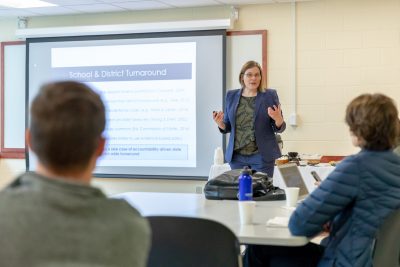 Beth Schueler from Harvard University shared her research findings during a CEPA Speaker Series event.