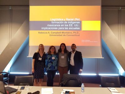 Rebecca Campbell-Montalvo served as a co-panelist in May at the Latin American Studies Association meeting in Barcelona. (Photo courtesy of Rebecca Campbell-Montalvo)