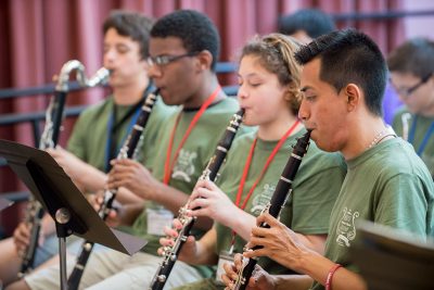 Jesús Cortés-Sanchez ’18 (ED), ’19 MA playing clarinet at Morse Academy (Photo credit: Matthew Fried)