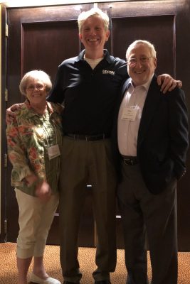 Joseph Madaus, pictured in the middle, gathered with Joan McGuire and Stan Shaw during the 2018 PTI conference in Boston. (Photo courtesy of Joe Madaus)