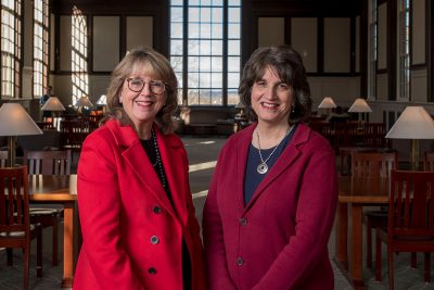 Board of Trustees Distinguished Professor Sally Reis, left, and Rachel Rubin, chief of staff to President Susan Herbst, will lead the BOLD Women’s Leadership Initiative at UConn. (Sean Flynn/UConn Photo)