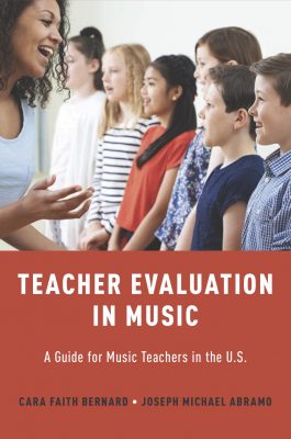 Cover of Teacher Evaluation in Music, among the 2019 Neag School faculty publications.