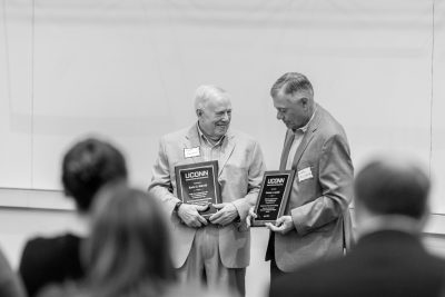 Retiring UCAPP faculty members, Earle Bidwell and Jerome Auclair, were recognized during the opening remarks at the UCAPP Change Project Day. 