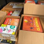 Books to be distributed through summer reading program.