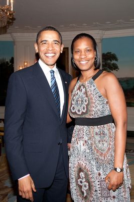 President Obama and Jamelle Elliott.