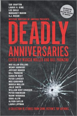 Book cover "Deadly Anniversaries" edited by Marcia Muller and Bill Prozoni