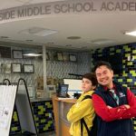 Curtis Darragh with middle school student at Westside Middle School